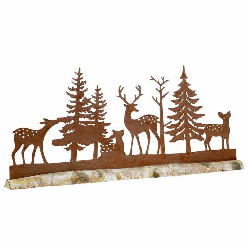 Floristik24 Forest silhouette with rusticated animals on a wooden base 57cm x 25cm