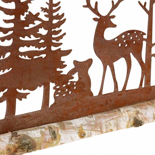 Product Forest silhouette with rusticated animals on a wooden base 57cm x 25cm