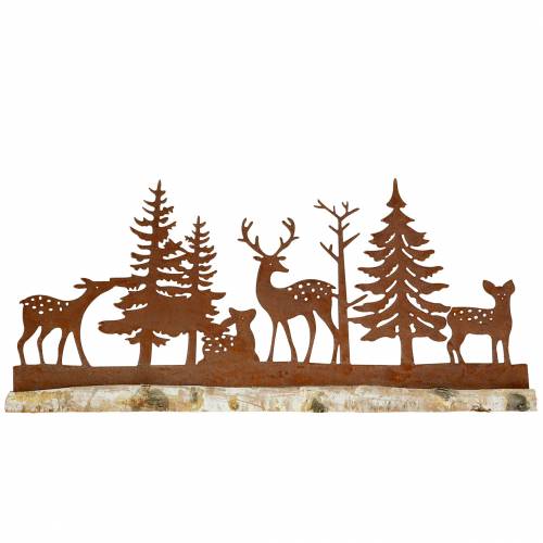 Floristik24 Forest silhouette with rusticated animals on a wooden base 57cm x 25cm