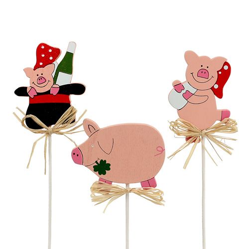 Floristik24 New Year's Eve lucky pig plug 7cm 12pcs