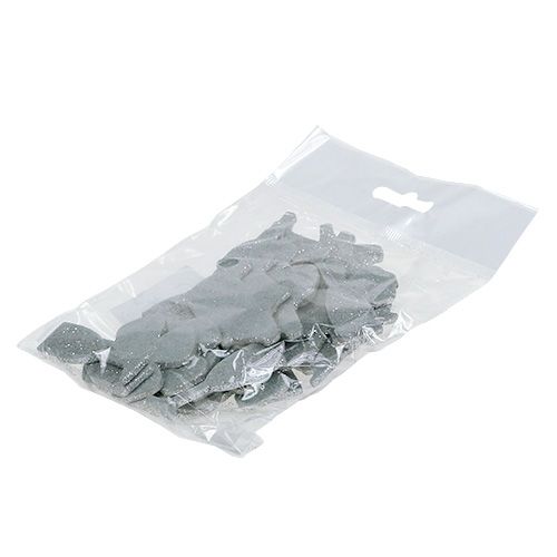 Floristik24 New Year's Eve decoration mix silver with glitter 4cm - 5cm 24 pcs