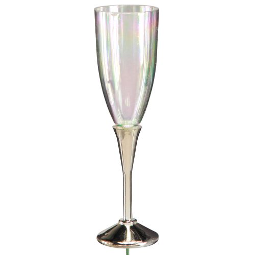 Product New Year&#39;s Eve decoration for sticking champagne glass on wire H9.5cm 8 pcs