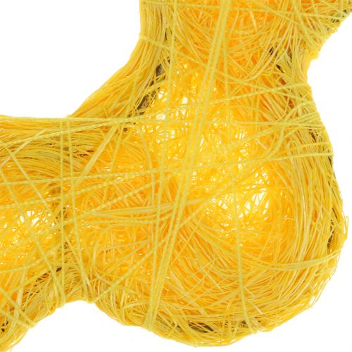 Floristik24 Sisalflower yellow Ø7,5cm 25pcs