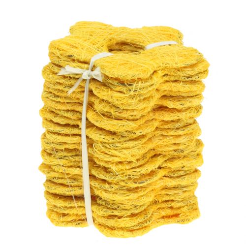Floristik24 Sisalflower yellow Ø7,5cm 25pcs