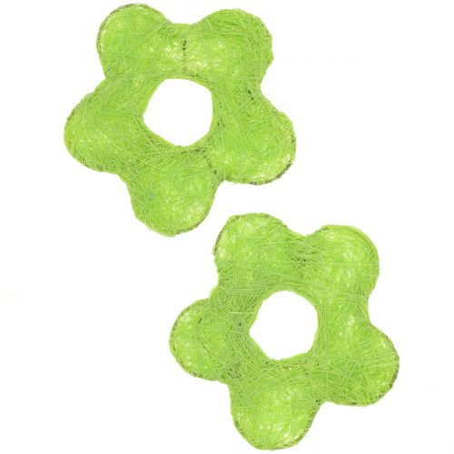 Floristik24 Sisal Flower Light Green Ø7.5cm 25 pcs