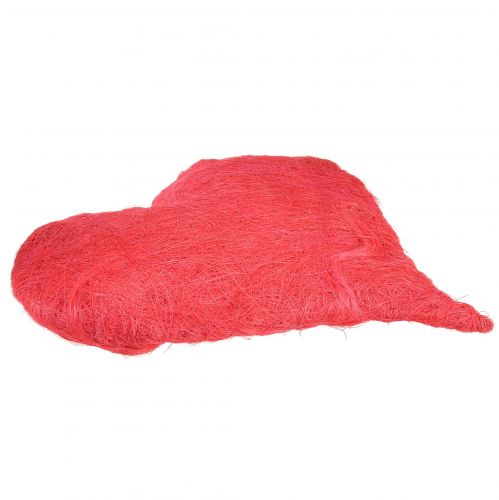 Product Heart decoration with sisal fibers in pink sisal heart 40x40cm