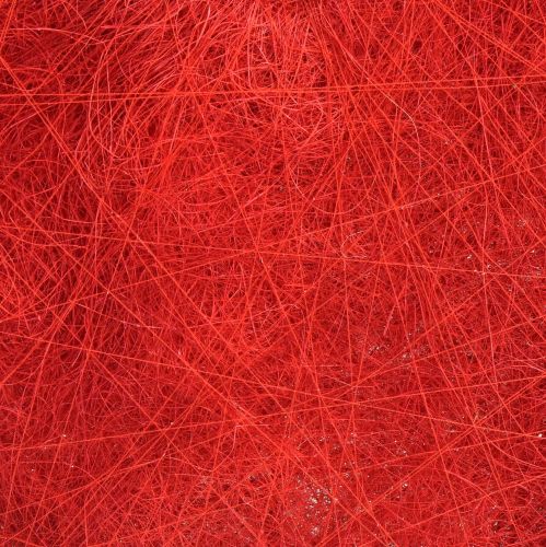 Product Sisal heart decoration with sisal fibers in red 40x40cm
