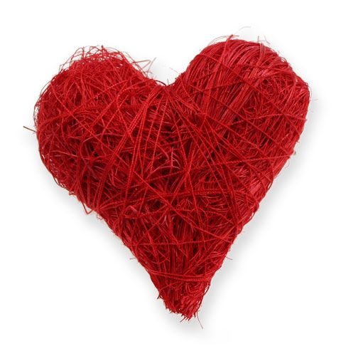 Product Sisal hearts 5-6 cm red 24p