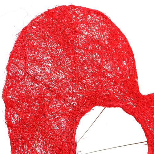 Product Sisal heart cuff red 15cm 10pcs.