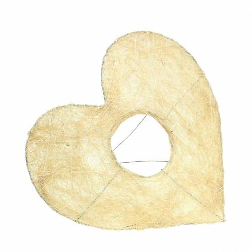 Floristik24 Sisal Cuff Heart Bleached 16cm 10 Pcs