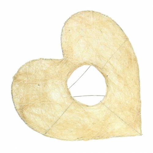 Floristik24 Sisal Cuff Heart Bleached 20cm 10p