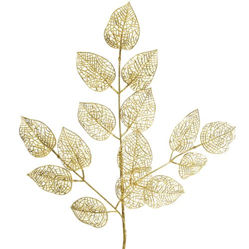 Floristik24 Skeleton Leaves Artificial Willow Leaves Gold Branch Deco 63cm