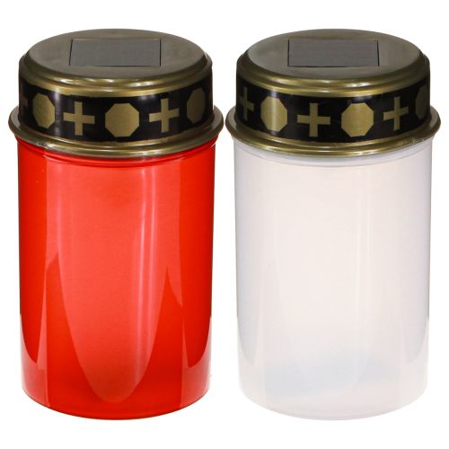 Product Solar grave lights LED in red white gold Ø6.5cm H12cm