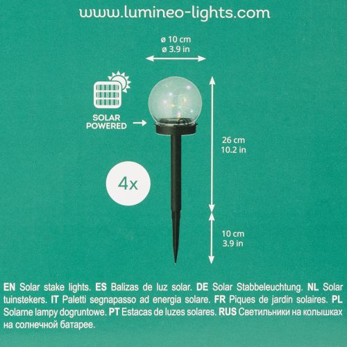 Garden light, globe light with ground spike for outdoor lighting, 36cm, 4 pieces | Floristik24.co.uk