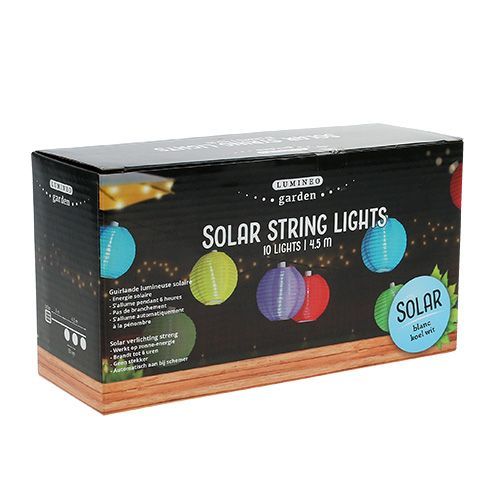 Product Solar lantern chain LED colorful 4.5m 10 bulbs cold white