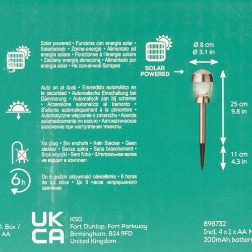 ProductName  
Set of 4 Solar Garden Globe Lights with Ground Stakes – 36 cm Height  

ProductDescription  
<div>  

<h2>Stylish and Practical Solar Garden Globe Lights</h2>  

<p>Illuminate your outdoor spaces with this set of four solar-powered garden gl | Floristik24.co.uk