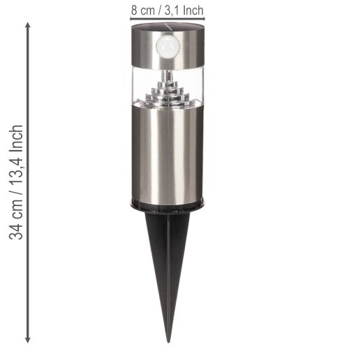 Solar garden light with ground spike and LED lighting, 34 cm | Floristik24.co.uk