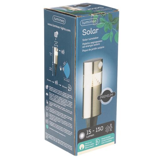 Solar garden light with ground spike and LED lighting, 34 cm | Floristik24.co.uk