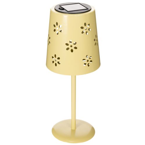 Solar table lamp with delicate floral pattern for balcony or terrace, 28cm