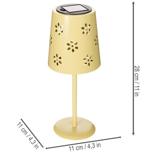 Product Solar table lamp with delicate floral pattern for balcony or terrace, 28cm