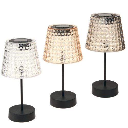 Floristik24 Solar Table Lamps LED with Timer Clear Brown H25cm 3pcs