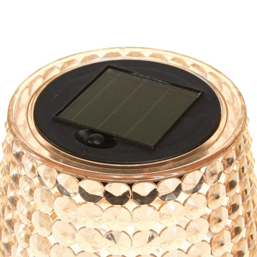 Floristik24 Solar Table Lamps LED with Timer Clear Brown H25cm 3pcs