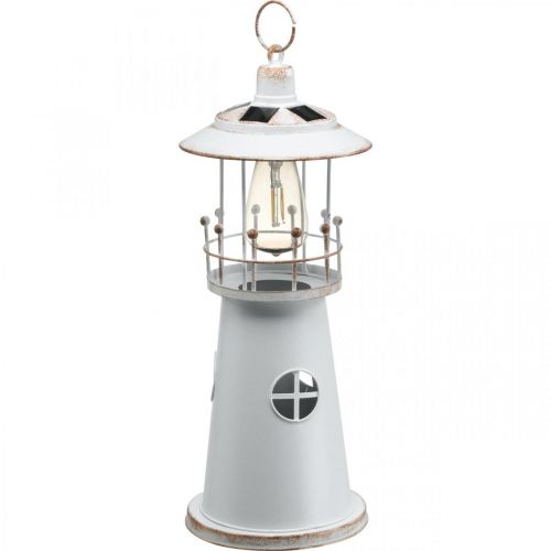 Floristik24 Lighthouse with lighting, solar light, warm white, maritime garden decoration H47cm Ø18cm