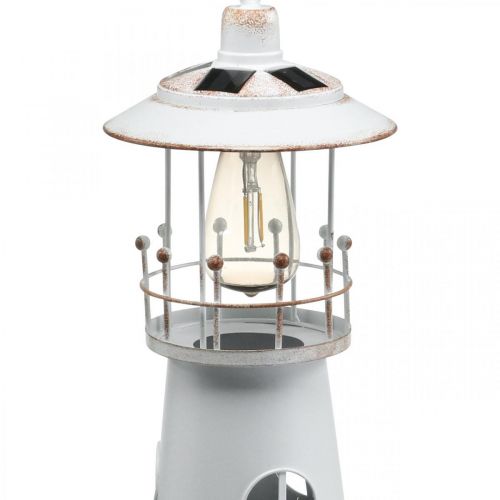 Product Lighthouse with lighting, solar light, warm white, maritime garden decoration H47cm Ø18cm