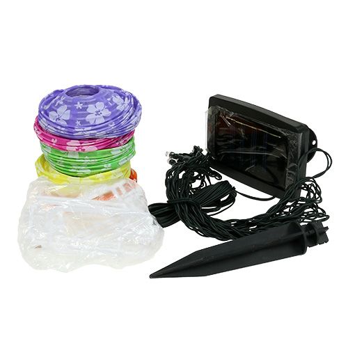 Floristik24 Solar lantern with floral pattern 4.5m 10 LEDs