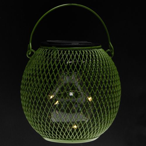 Product Round LED solar lantern, perfect for garden or patio, atmospheric lighting, 12cm