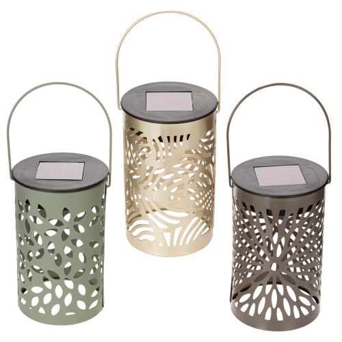 Solar lantern outdoor garden lighting with delicate pattern for summer nights 22cm 3pcs