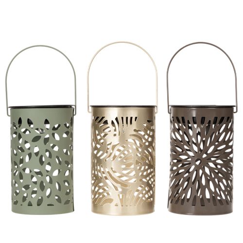 Product Solar lantern outdoor garden lighting with delicate pattern for summer nights 22cm 3pcs