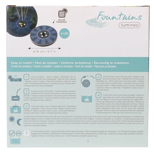 Product Solar pump for garden ponds, floating decorative water feature with LED, 16cm