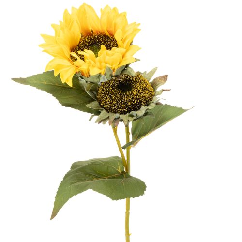 Product Artificial Sunflower Stems with Realistic Leaves and Blooms, 58cm, Set of 3