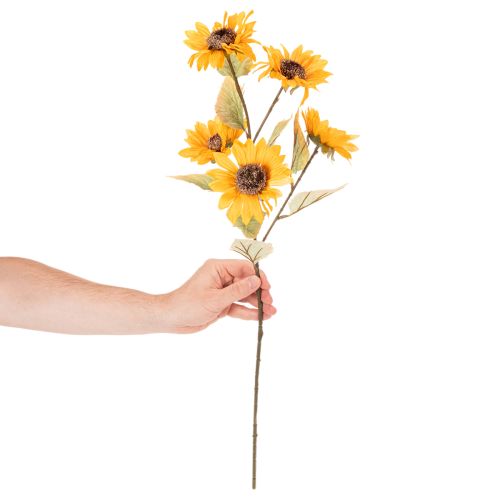 Artificial Sunflower Stems Set of 2 – 72cm, Yellow with Green Leaves, Indoor Decoration | Floristik24.co.uk