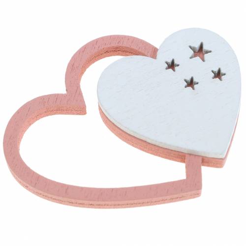 Product Scatter decoration hearts pink/white 24 pcs