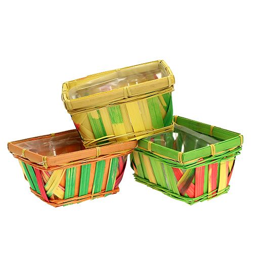 Floristik24 Span basket square multicolored 15cm 12pcs