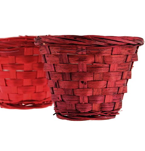 Floristik24 Chip basket dark and light red Ø12cm 10pcs