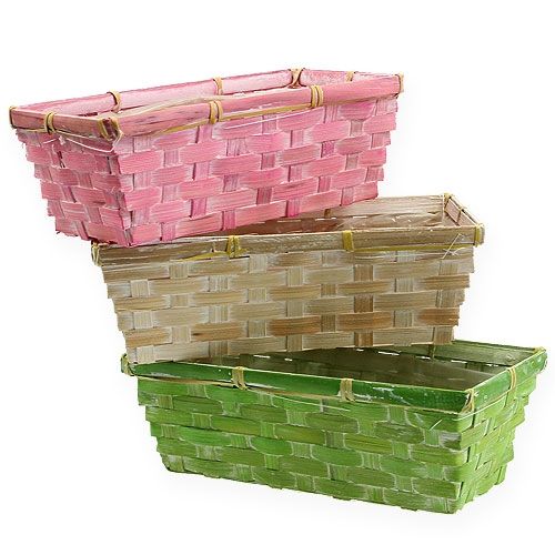Floristik24 Plant basket angular multicolored 20cm x 11cm x 7cm 8 pieces
