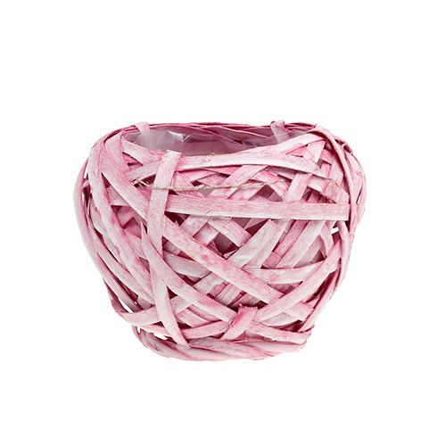 Floristik24 Chip basket round Ø15cm H14cm Pink