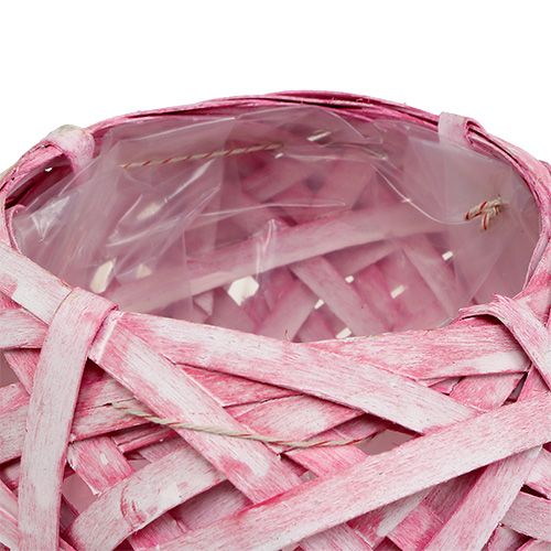 Floristik24 Chip basket round Ø15cm H14cm Pink