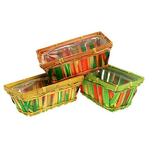Chip basket set, square, multicolored 12pcs 20cm x 11cm