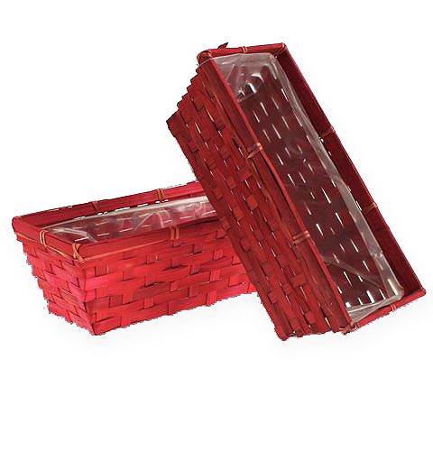 Floristik24 Spank basket set angular red 25x12x9cm 10pcs