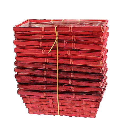Product Spank basket set angular red 25x12x9cm 10pcs