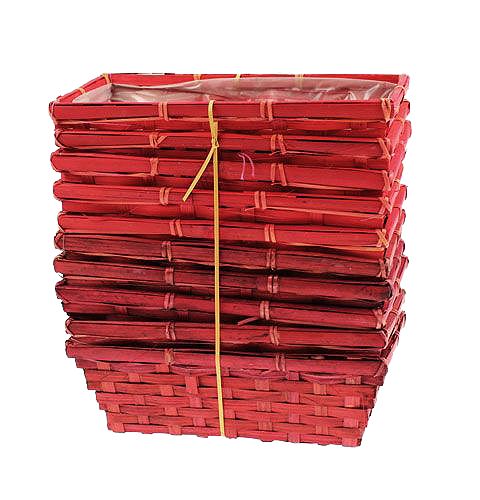 Floristik24 Spank basket set angular red 25x12x9cm 10pcs