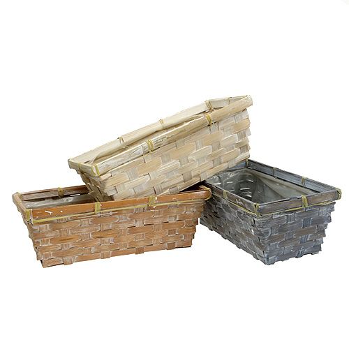 Floristik24 Chip basket set plant basket white/grey/brown 6 pcs. 25/12cm
