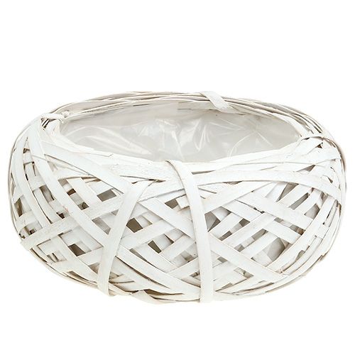 Floristik24 Chipboard for planting white Ø25cm H10cm