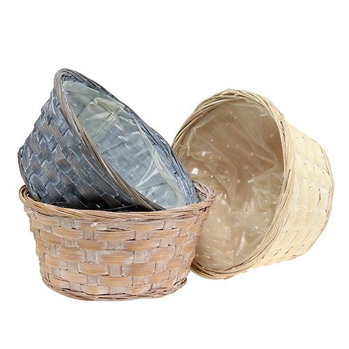 Chip bowl round plant basket Ø20cm white/grey/brown 8 pieces