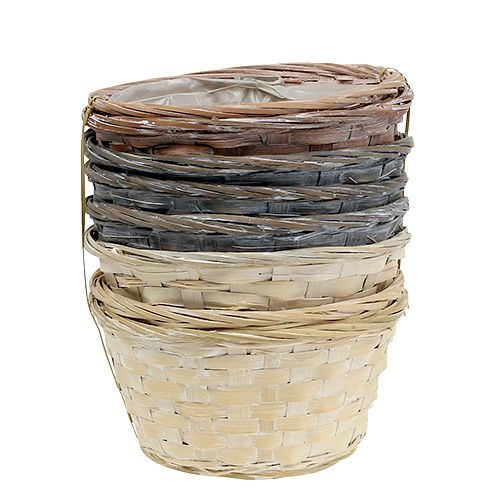 Product Chipboard bowl round plant basket Ø20cm white/grey/brown 8 pcs