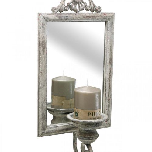 Product Mirror antique look with candle holder shabby chic H50cm